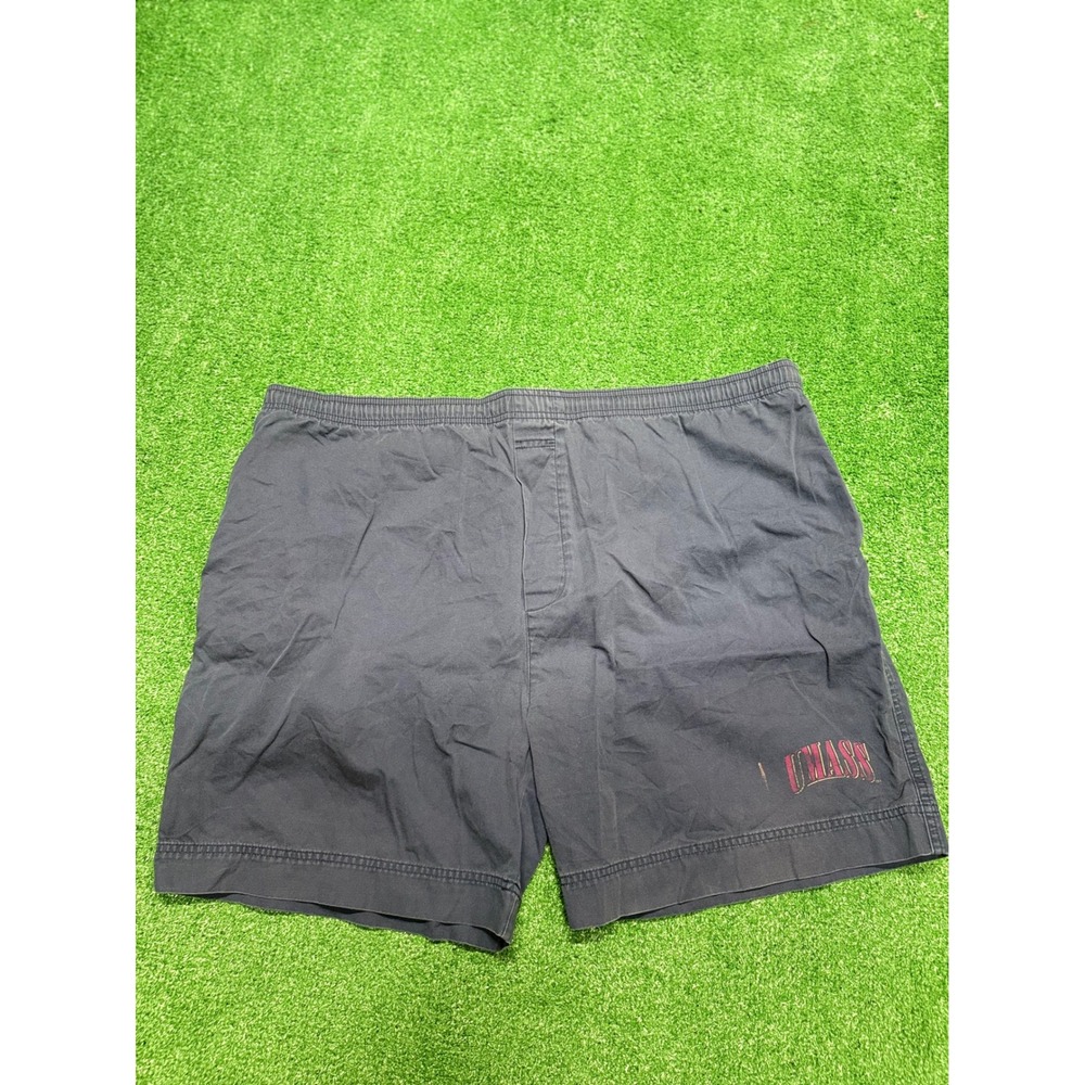 Vintage 90s University of Massachusetts UMASS cargo short 7 inch inseam navy